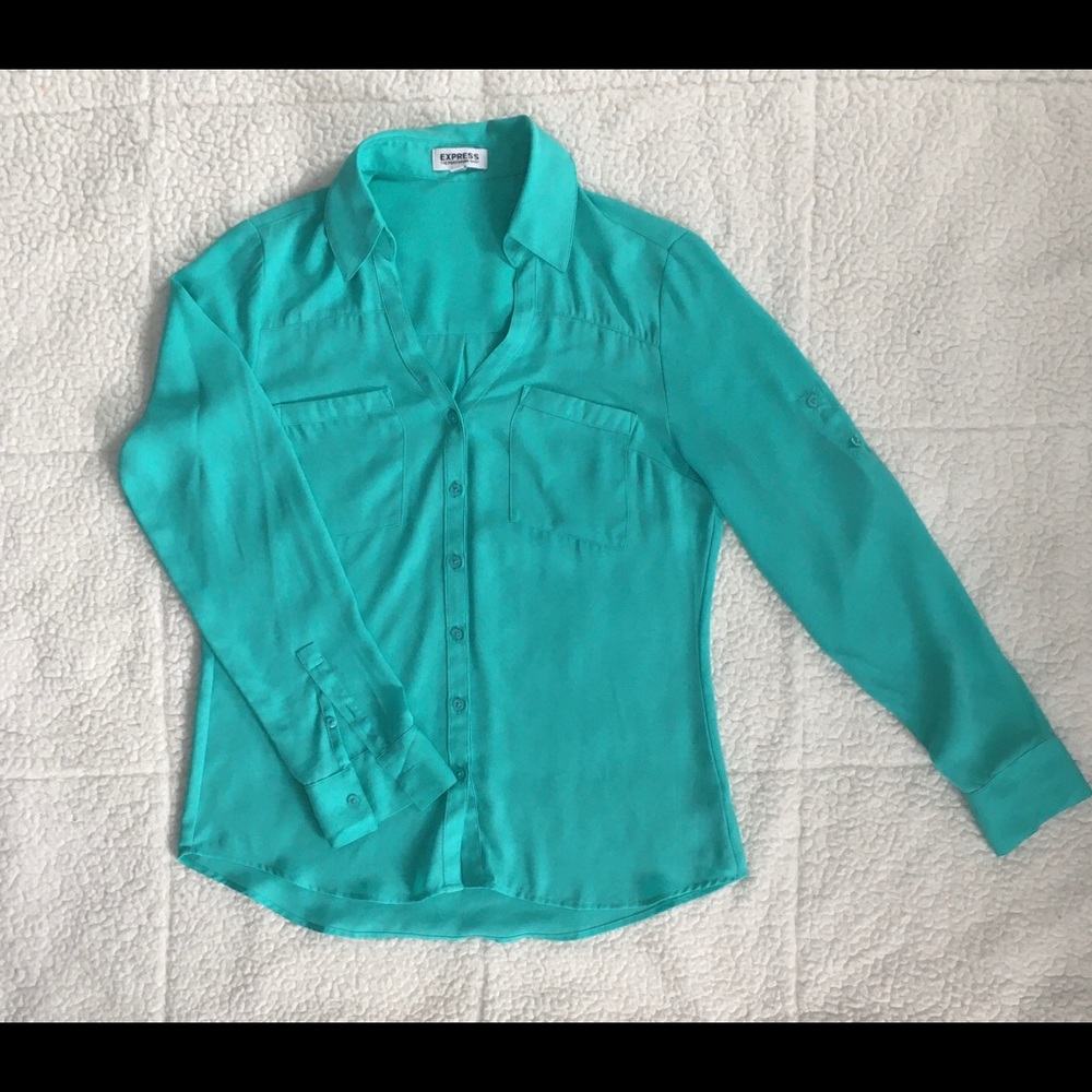 Teal Express Portofino Long Sleeve Blouse